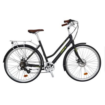 China Luxury electric bicycle 28inch 250W torque power bicycle 36V 7AH 7 speed lady urban bike for sale