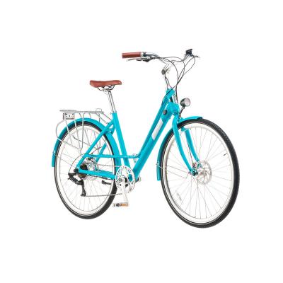 China EU Electric Current Vintage Retro Bike 250W Electric City Bike With Rear Stand Electric Pedal Assisted Bicycle For Women for sale