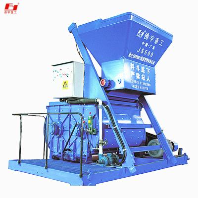 China Concrete Plant Construction 500litre Automatic Concrete Mixer Batching , Concrete Mixer Machine With Hopper for sale