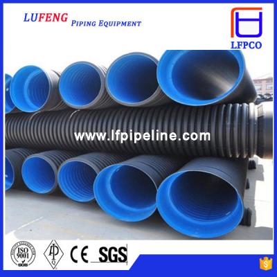 China High Grade Double-wall Corrugated HDPE Pipe for Sewage Plant en venta