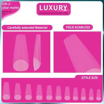 China Medium Acrylic Fake Nails 500PCS/Box Long Coffin Shape False Nails For Nail Extension 11 Sizes for sale