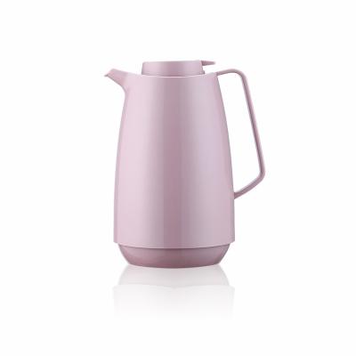 China PORTABLE Popular Plastic Body Liner Coffee Pot 1.0L Coffee Jug Thermos Vacuum Flask Glass Plastic Coffee Teapot for sale