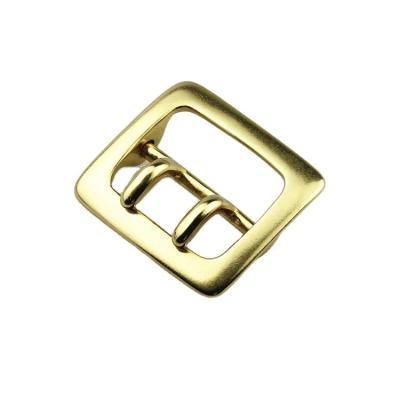 China Brass Belt Buckle Pin Buckle New Arrivals Solid Belt Buckle 2 Forks Brass Center Bar Buckle for sale