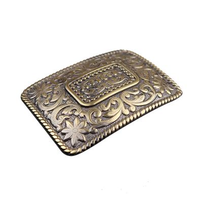 China Plate Buckle Manufacturers Antique Brass Plating 3D Custom Belt Buckle Pattern Plate Buckles for sale