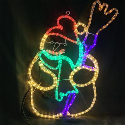 China Commercial Use Santa Claus With A Broom LED Christmas Pattern Light 78*62.5cm Led Pattern Light for sale