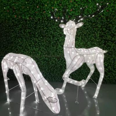 China New Iron Frame Christmas Deer Outdoor Waterproof Festival Lighting Christmas Decoration for sale