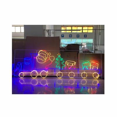 China Commercial Use IP65 2D Flexible Train 3m String Light Santa LED Pattern Light 2D Long Santa for Halloween Christmas for sale