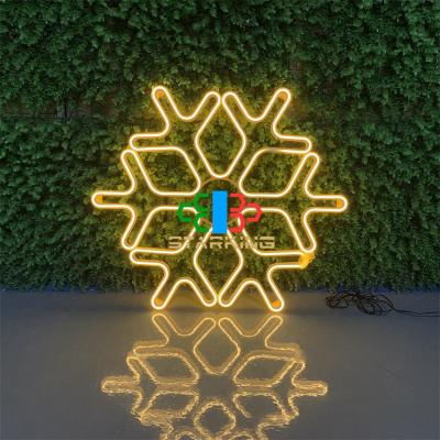 China Holiday Decoration IP65 Pattern Light 60*60CM Flexible Snowflake Meteor Neon Light For Outdoor Decoration for sale