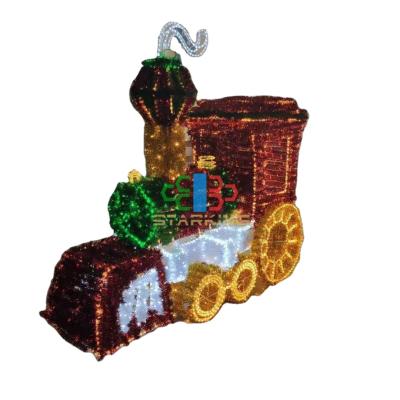 China New Design Outdoor Christmas Train Yard Decoration Lights MADE TO ORDER for sale