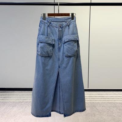 China High Line Cargo Denim Breathable Denim Skirt Size A Casual Women Multi-pocket Girls Skirt Prendas De Vestir Midi for sale