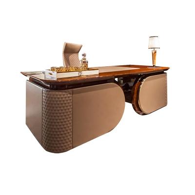 China Expandable Luxury Modern Wooden Office Furniture Executive Desk Table Desk Table Factory Wholesale Foshan Sale OEM Customized Wooden Style for sale