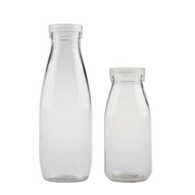 China Drinks Screen-printed Custom 250ml Milk Bottle With Screw Cap Glass Bottle for sale