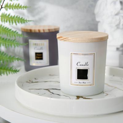 China Newer Design Matte White Frosted Jar Empty Good Quality Candle Jars Strong And Durable for sale