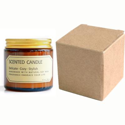 China Wholesale 100% Natural Amber Scented Soy Wax Candle Aromatic Candle With Cover In Candle Glass Jars for sale