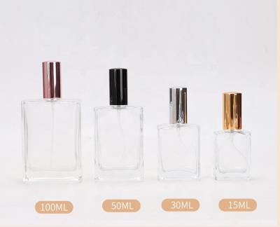 China Clear 15ml\30ml\50ml\100ml Personal Care Glass Refillable Empty Perfume Bottles With Applicator And Sprayer Cap for sale