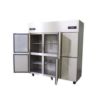 China Popular Products 6 Double-temperature Doors Stainless Steel Industrial Upright Freezer Commercial Freezer Refrigerator for sale