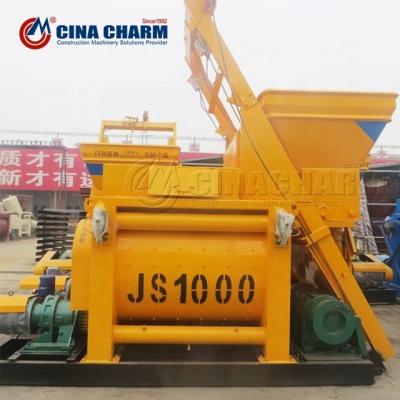 China Js1000 High Capacity Twin Shaft Low Cost Concrete Cement Mixer for sale