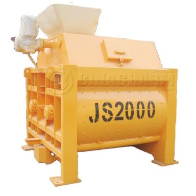 China Building Material Shops Hot Sale New Design JS Series Concrete Mortar Twin-shaft Mixing Concrete Mixer JS2000 for sale