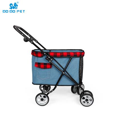 China Wholesale Customized Viable Pet Travel&Outdoor Dog Walker Folding Pet Carrier Cart Stroller For Dogs Cats for sale