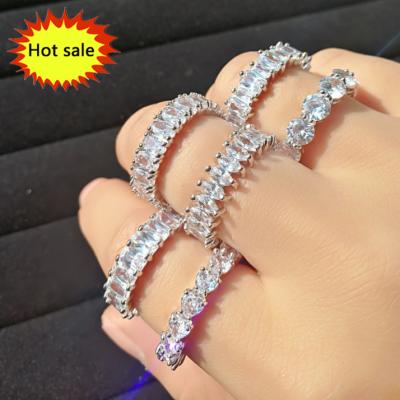 China Hot New Design Classic Fashion Charming Zircon Crystal Wedding Finger Rings For Luxury Women Party Jewelry for sale