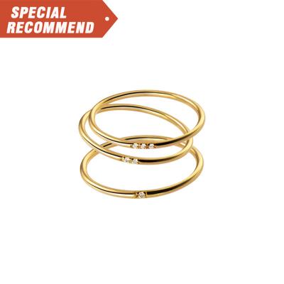 China Wholesale Classy Fashion Jewelry 18k Gold Plated Rings Diamond Stainless Steel Tasty Rings For Women for sale