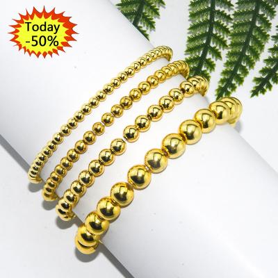 China Factory Wholesale Environmental Protection Lucky Filled Beaded Stackable Bracelets Beaded Stretch Bracelet Minimalist for sale