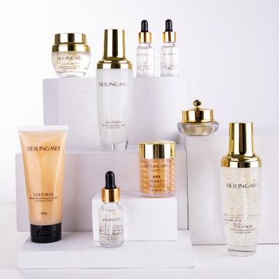 China Lighting Moisturizing Anti Aging Korean Organic Skin Care Set Private Label 24k Gold Warmer Skin Care Sets for sale