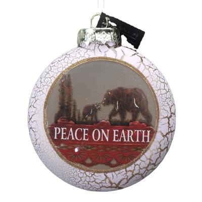 China 2021 Handmade Flat Christmas Tree Decoration Glass Ball Ornament for sale