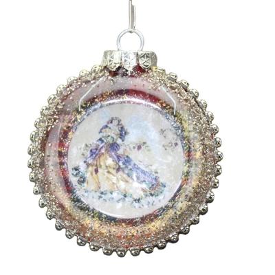 China 2021 Handmade Christmas Tree Decoration Ball Glass Holiday Ornament for sale