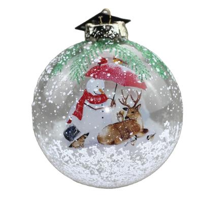 China 2023 Wholesales Handpainting Handmade Hanging Glass Ball Ornaments Christmas Tree Decoration for sale