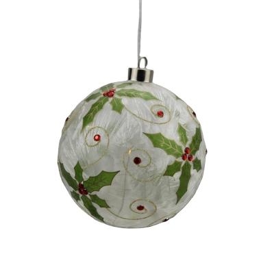 China 2023 Custom Decorative Christamas Home Decoration Factory Christmas Glass Ball With LED Lights for sale