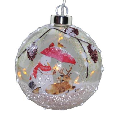 China Christamas Home Christmas Tree Decoration Colored LED Hanging Glass Balls for sale