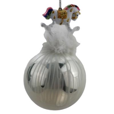 China 2021 Wholesales Handpainting Handmade Hanging Glass Tree On Ball Christmas Tree Decoration for sale