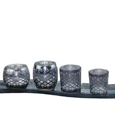 China Christamas Home Decoration Wholesale Glass Candle Holders Clear Candle Holder For Candle Making for sale