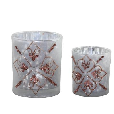 China Wholesale Christamas Home Decor Glass Candle Holders For Candle Making for sale