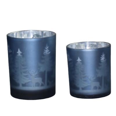 China Wholesale Christamas Home Decor Glass Candle Holders For Candle Making for sale