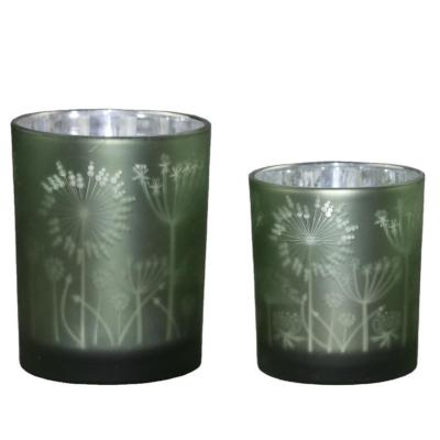 China Christamas Home Decoration Factory Price Candle Holder , Electroplate Silver Glass Candle Cup for sale