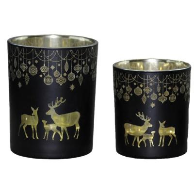 China Wholesale Christamas Home Decor Glass Candle Holders For Candle Making for sale