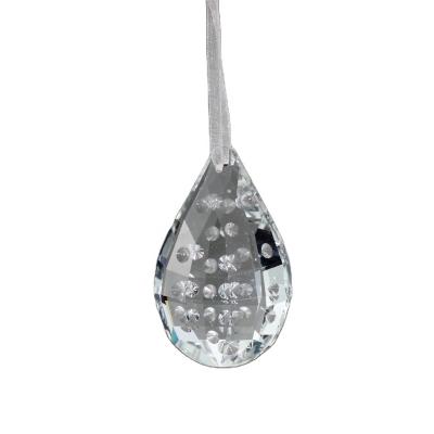 China 2021 Handmade Clear Waterdrop Wholesale Pendant Crystal Ornaments Christmas Tree Decoration for sale