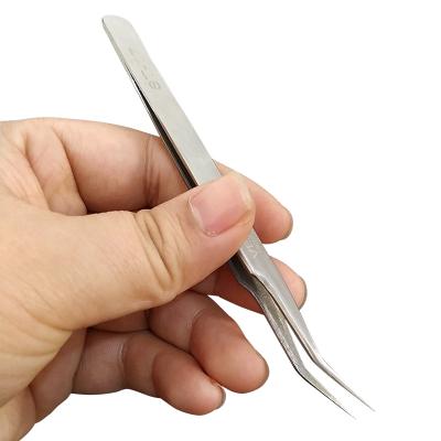 China Hotels All Stainless Steel Tweezers St Tweezers Thickened Flat Sharp Elbow Stainless Steel Exciting Tweezers for sale