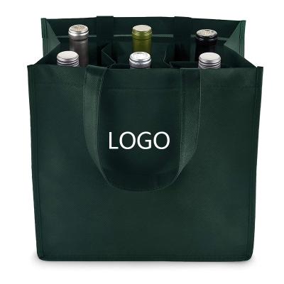 China Convenient Non Woven Wine Packaging Bags 6 Bottle Wine Tote Bag Promotional Gift Tote Bags Reusable for sale