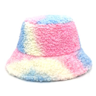 China Picture NEW ARRIVE Stylish Tie Dye Sherpa Winter Bucket Hats Fashion Hats for sale