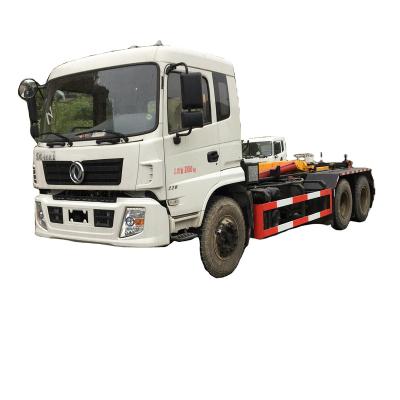 China Garment Shops Low Sale Factory Price Dongfeng Brand 25 Ton 12 CBM Hook Arm Hot Lifting Garbage Truck for sale