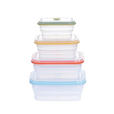 China Viable Free Bpa Silicone Food Container Collapsible Food Storage Container for sale