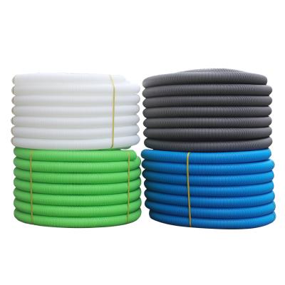 China HVAC Industrial System Green HDPE Double Wall Corrugated Plastic Pipe Fresh Air Duct Exhaust Ventilation Pipe for sale