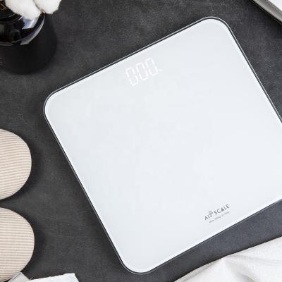 China Hot Selling Stocked 180kg Airscale Brand Tempered Glass White Bathroom Scale B2021 With LED Display for sale