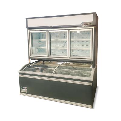 China Best Selling Single-temp Upright Combi Freezer Above Display Freezer Below Blast Fridge Freezer For Supermarket for sale