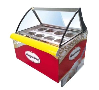 China Single-temperature Haagen-dazs Gelato Display Showcase Ice Cream Freezer Case for sale