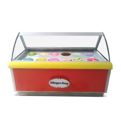 China Single-temperature Haagen-dazs Gelato Display Showcase Ice Cream Freezer Case for sale