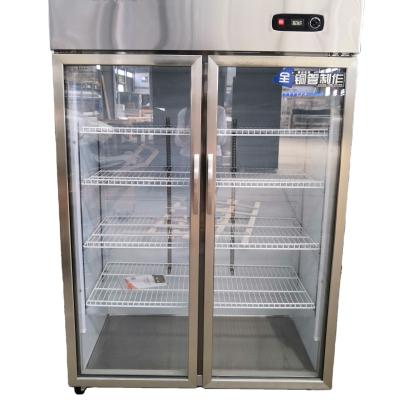 China high quality manufacture stainless steel cooler cabinet restaurant refrigerator Double-temperature display refrigerator for sale